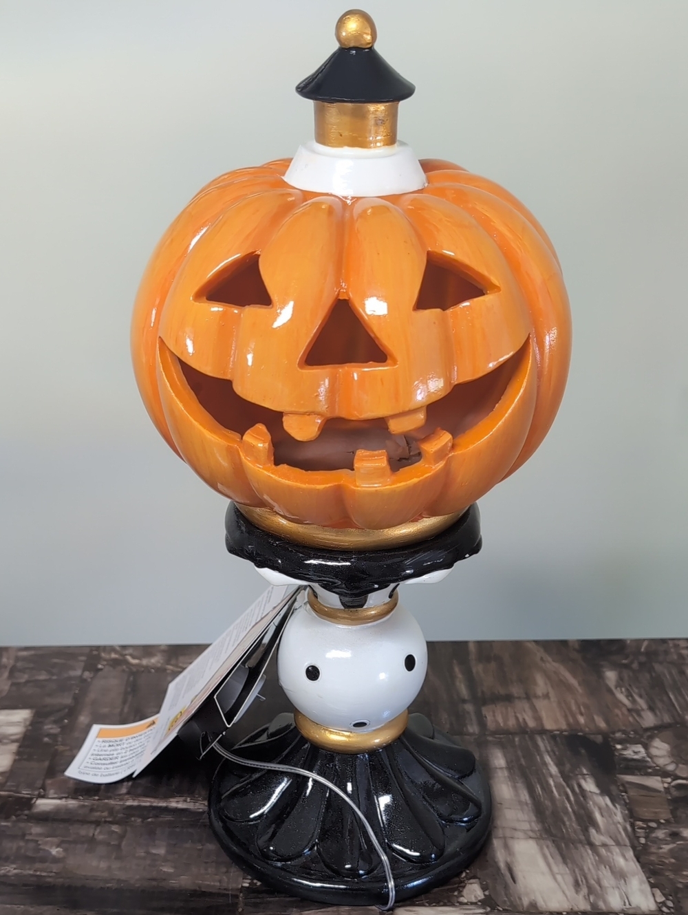 Hallow Home Whimsically Spooky LED Light Up Pumpkin On Pedestal Figurine 🎃 - Picture 2 of 13